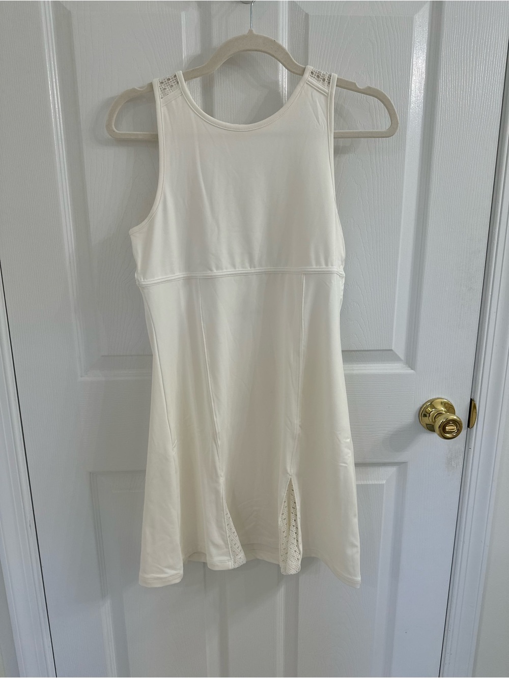 Tuckernuck Cream Sleeveless Tennis Dress with Lace Insets